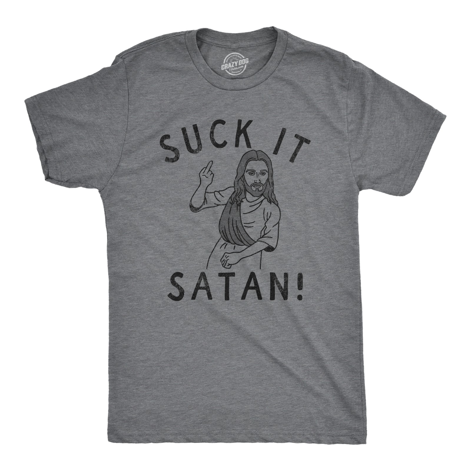 Mens Suck It Satan T Shirt Funny Offensive Rude Jesus Joke Tee for Guys gallery
