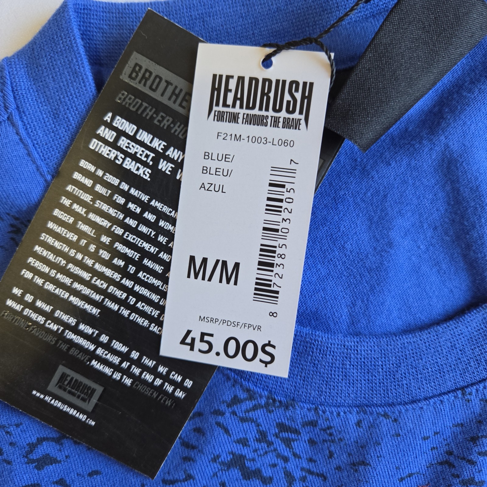 Headrush Notorious Fear None MMA Y2K Blue M Double-sided Graphic T-Shirt Tee NWT gallery