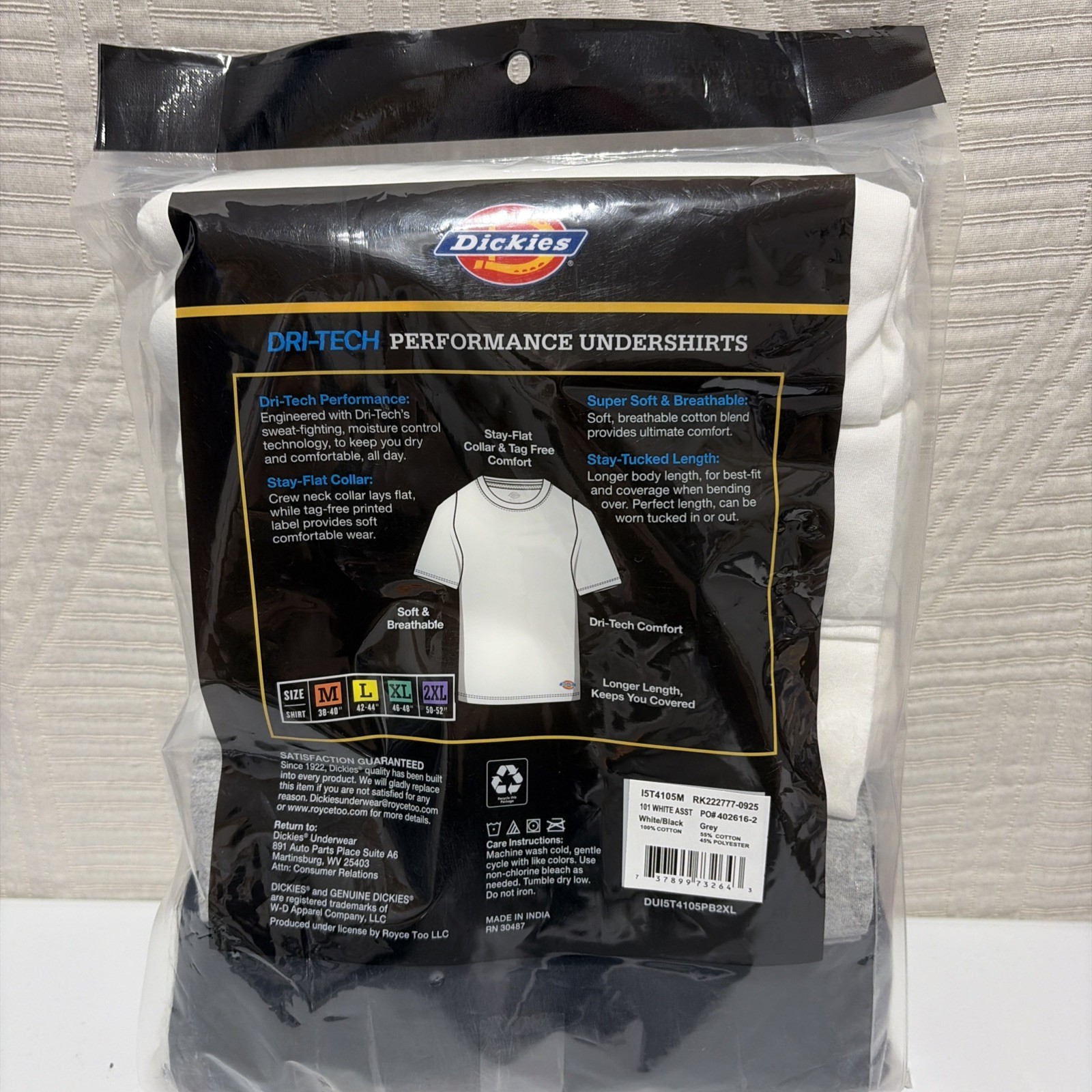 Dickies Dri Tech Performance Work 5 Short Sleeve Undershirts Size M New Colors gallery