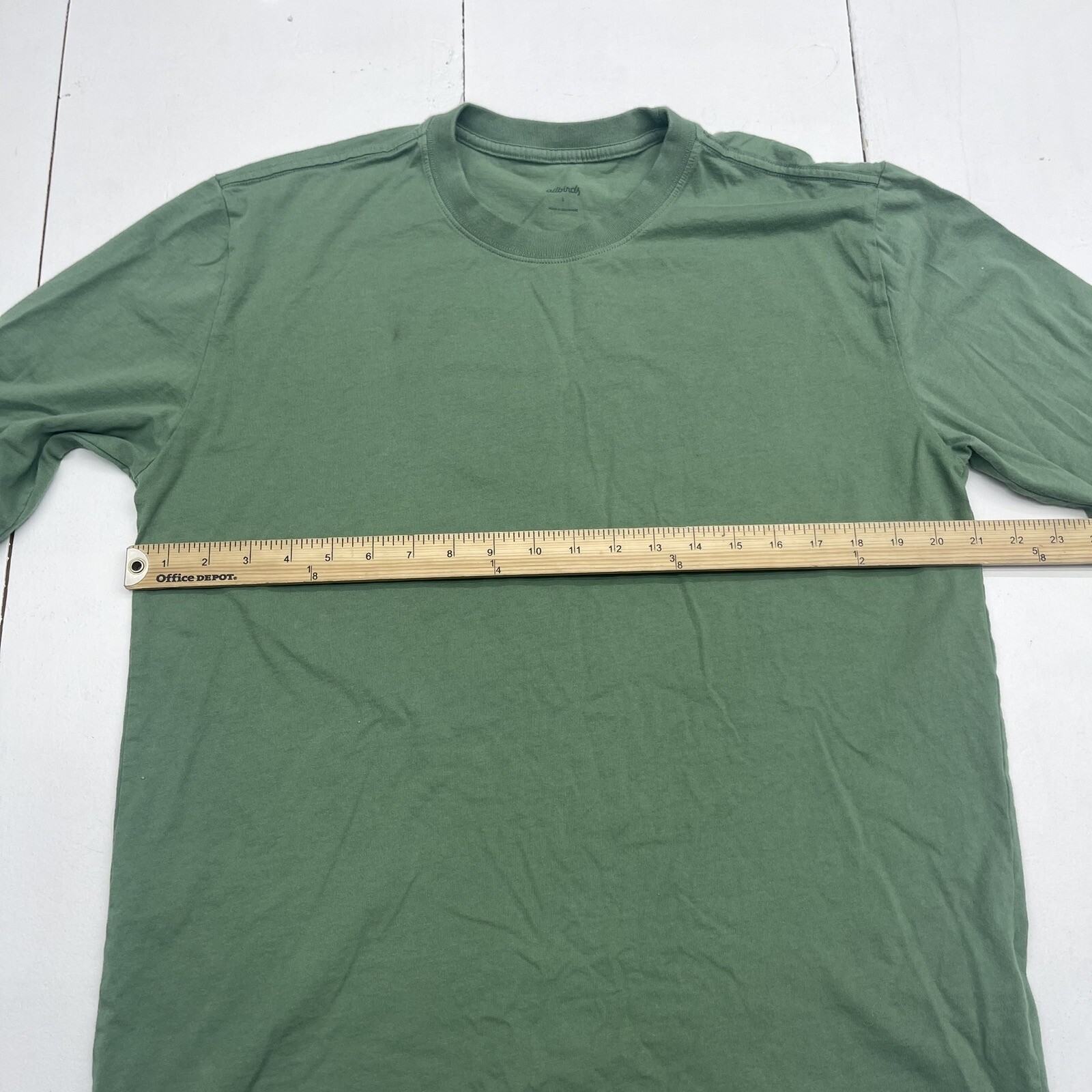 Allbirds Allgood Cotton Long Sleeve Tee Hazy Cargo Green Mens Large gallery
