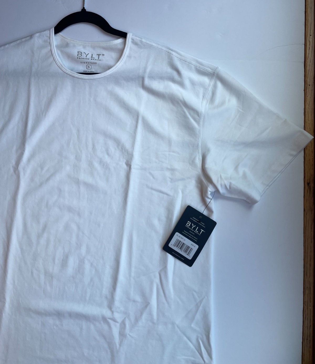 NWT BYLT Premium Basics Signature Drop-Cut T-Shirt Short Sleeve White Men's XL gallery