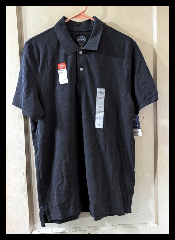 NWT Men's St Johns Bay Super Soft Dark Gray Short Sleeve Polo Shirt M Medium gallery
