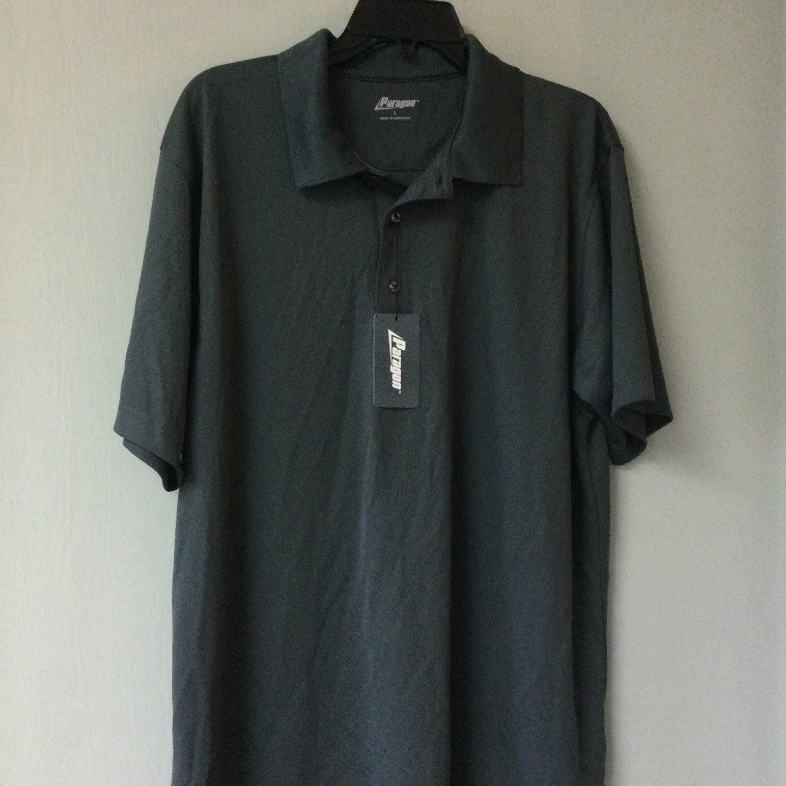 Men's Paragon Large Proof UPF 30+ Sun Gray Polo Short Sleeve Shirt NWT gallery