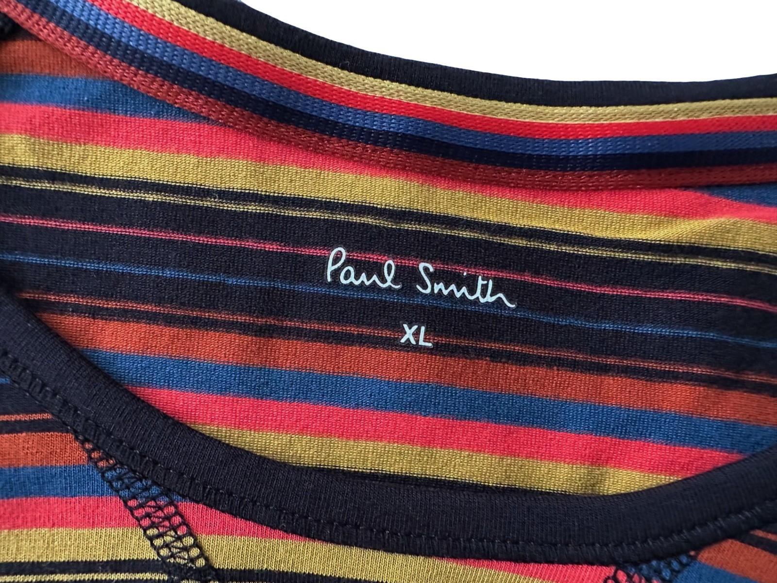 PAUL SMITH LONG SLEEVES STRIPED COTTON MULTICOLOURED T-SHIRT TOP RARE BNWT SZ-XL gallery