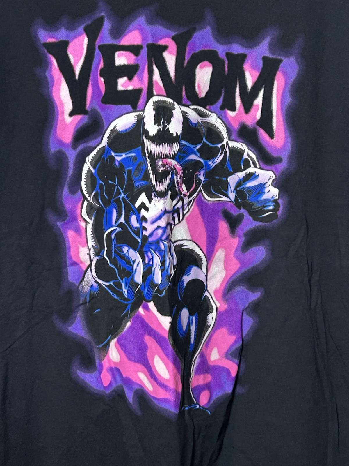 Marvel Shirt Mens 3X 54/56 Black Short Sleeve Venom Comics Vintage Style Cotton