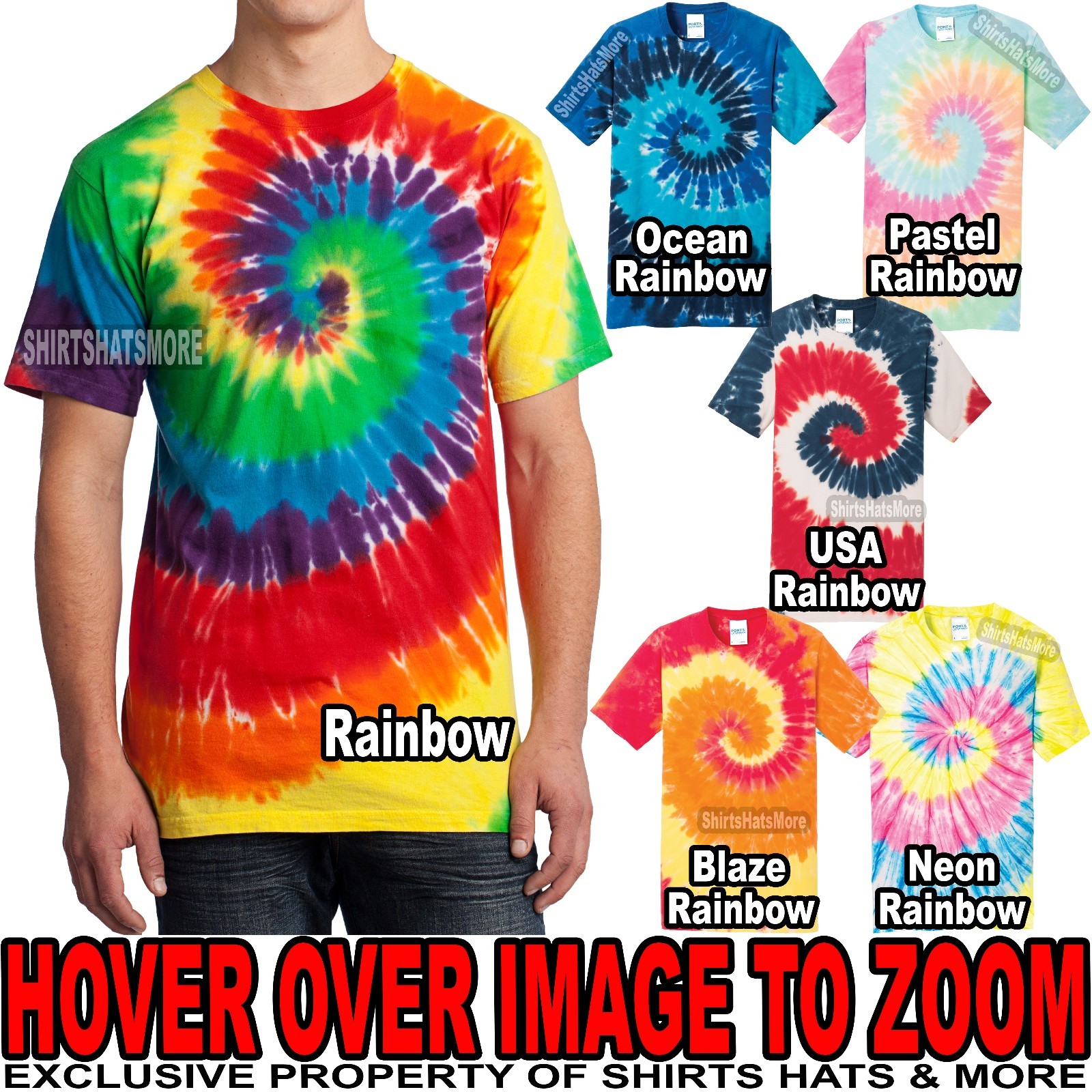 Tie Dye Mens T-Shirt RAINBOW Tye Dyed Tee S, M, L, XL, 2XL, 3XL, 4XL NEW gallery