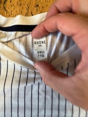 Rhone Swift Academy Pinstripe Mesh Performance Jersey White w/ Blue Shirt Xxl