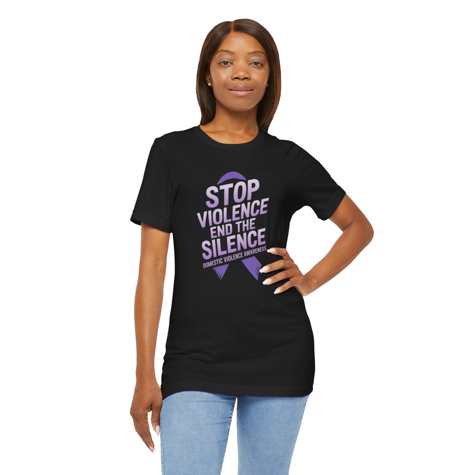 Stop Violence End The Silence Domestic Violence Awareness Month Unisex Tee