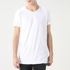 Men’s Basic White 100% Cotton Solid Color Short Sleeve Crew Neck T-Shirt SARANI