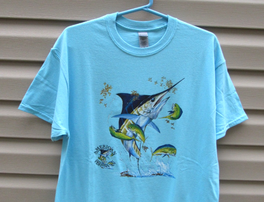 American Fisherman short sleeve blue T shirt - Large gallery