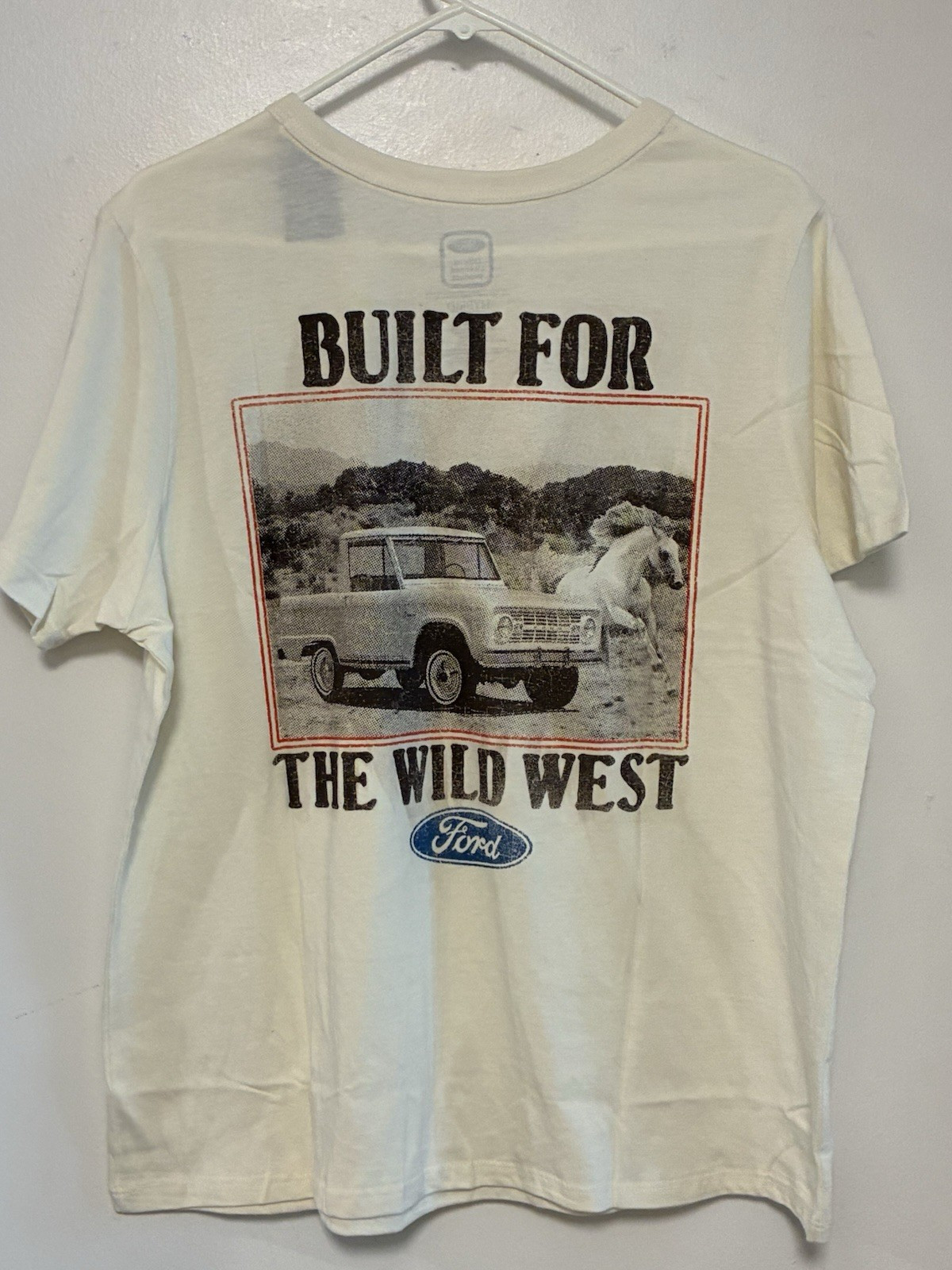 Official Ford Motor Co. Est’66 T-Shirt Mens XL Off White SS Double-Sided Graphic