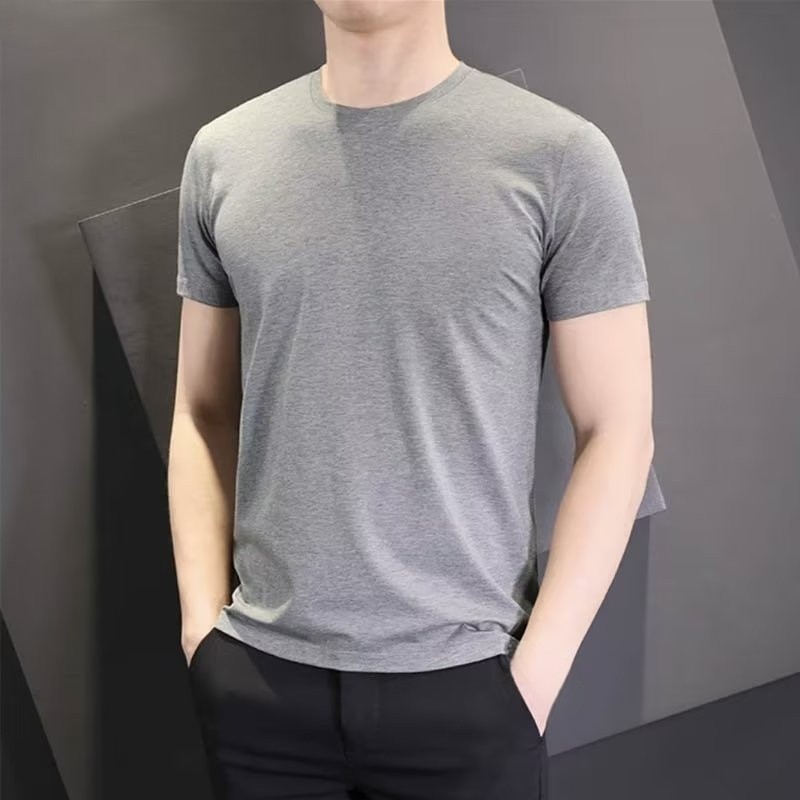 Universal Men's Polyester Fiber Plain Crew Neck Tee Short Sleeves T-Shirt M-5XL gallery