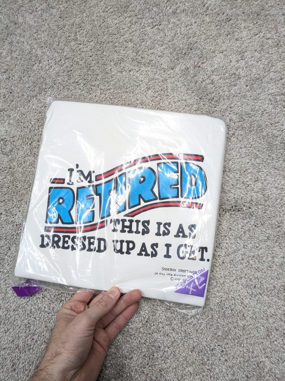 Vintage Jerzees Shirt Mens XL White I’m Retired Deadstock Tee Funny Made USA NOS