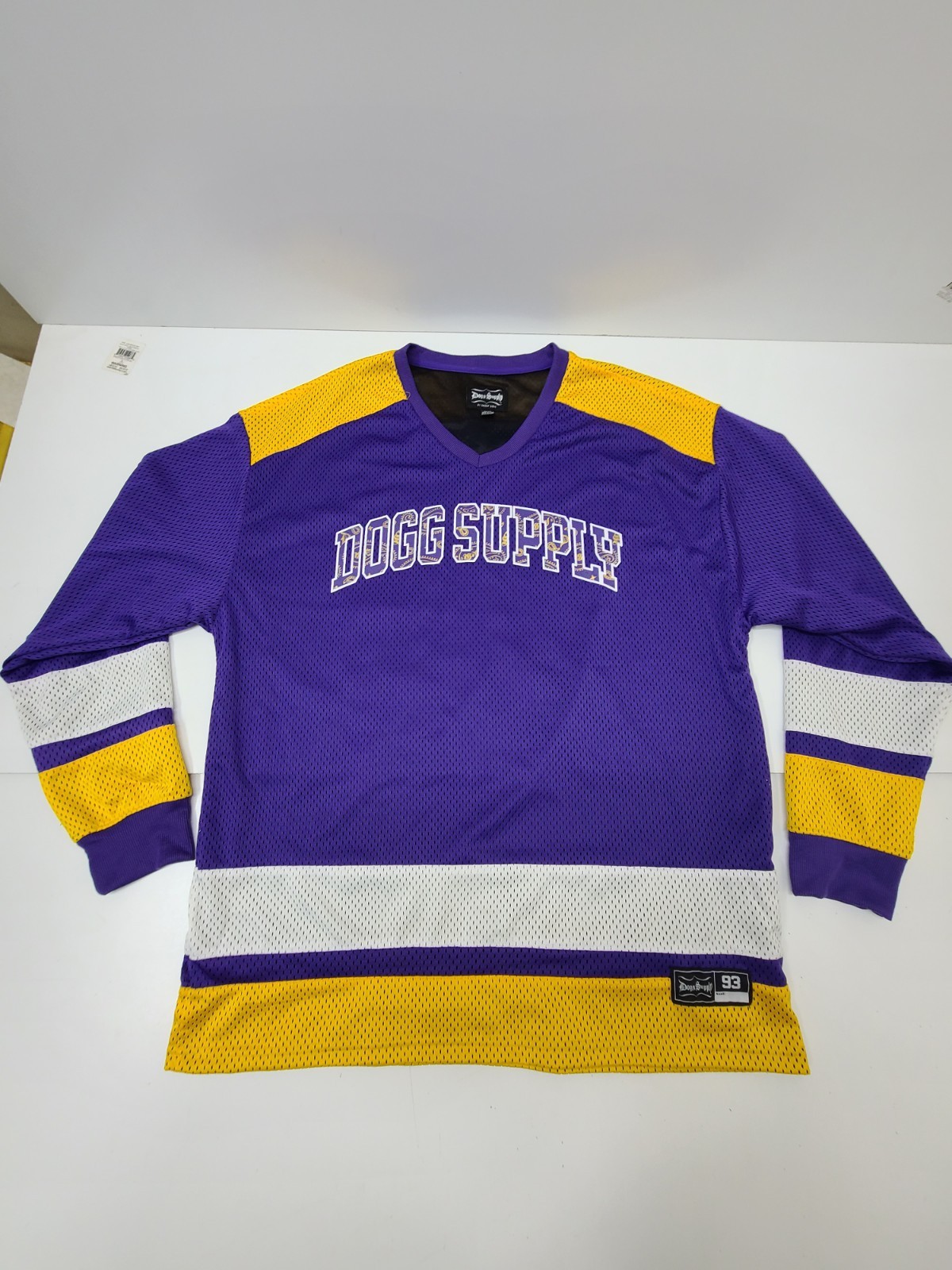 Snoop Dogg Dogg Supply Hockey Jersey Mens Medium Purple Yellow Streetwear Hiphop