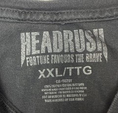 HEADRUSH Men’s Black Graphic T-Shirt Death B4 Defeat XXL Black