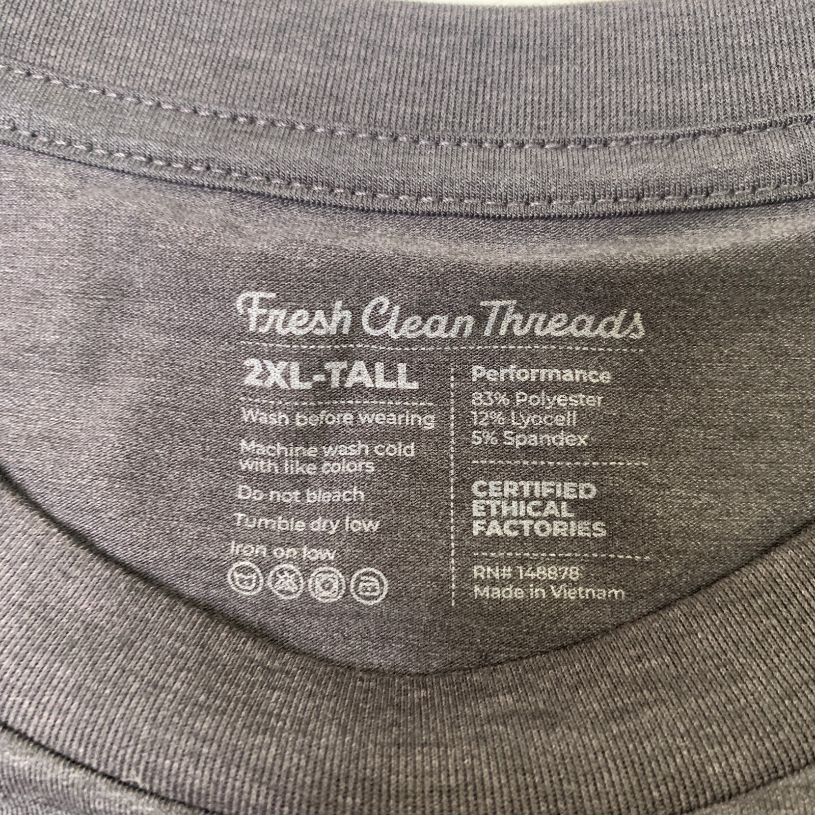 Fresh Clean Threads T Shirt Mens 2XL Tall Grizzly Performance Crew Neck Active gallery