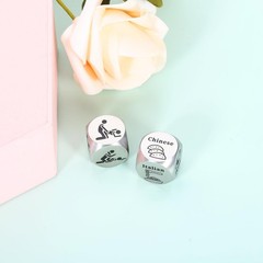 2 PCS 11th Anniversary Steel Dice Set Funny Date Night Gift for Men Husband