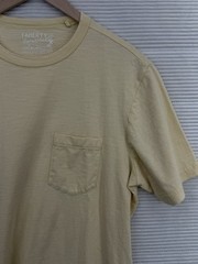 Faherty Men’s Sunwashed Organic Cotton Pocket T Shirt Pale Yellow Size M
