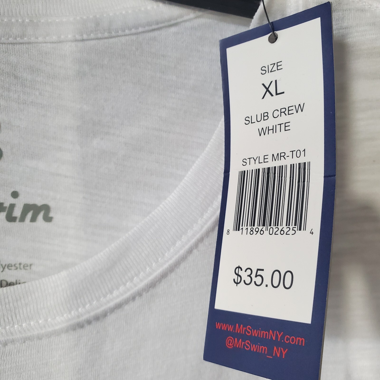 Mr Swim Shirt Mens XL White Short Sleeve Slub NWT gallery