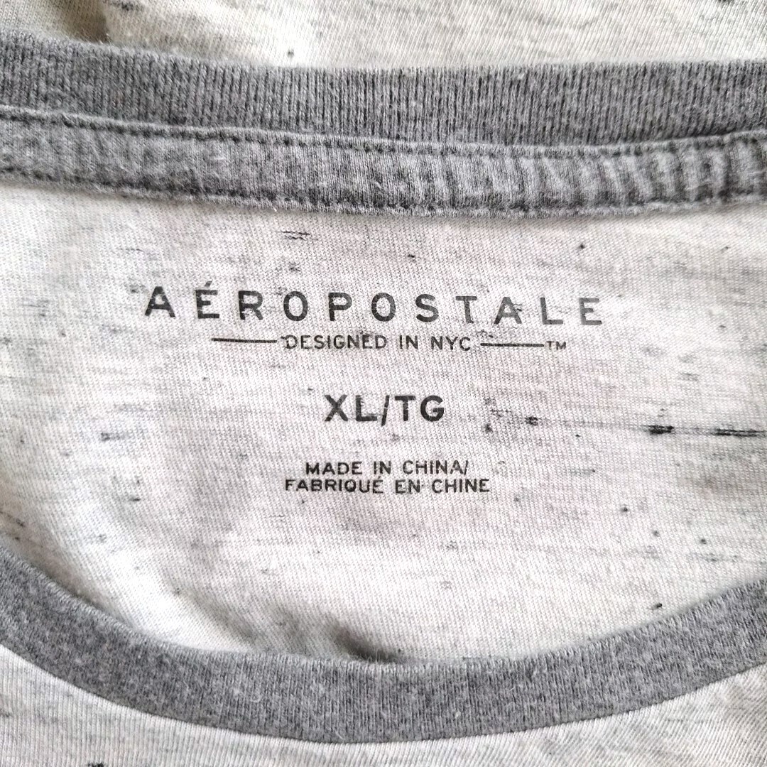Aeropostale Mens XL T- Shirt Gray Short Sleeve Pocket Classic Workwear Shirt gallery