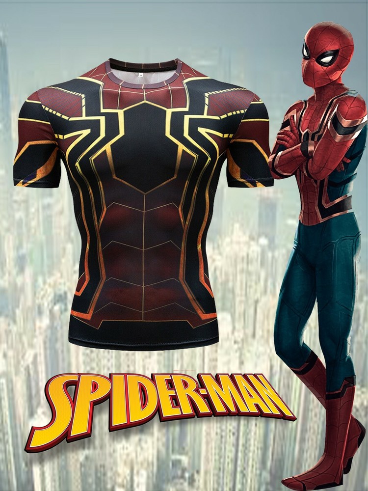 NEW! SPIDER-MAN SUPERHERO SHORT SLEEVE SHIRT SIZES (US M-2XL) (INT XL-6XL)