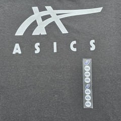 ASICS Stripes V-Neck Short Sleeve Graphic Logo T-Shirt Black XXL Cotton Blend