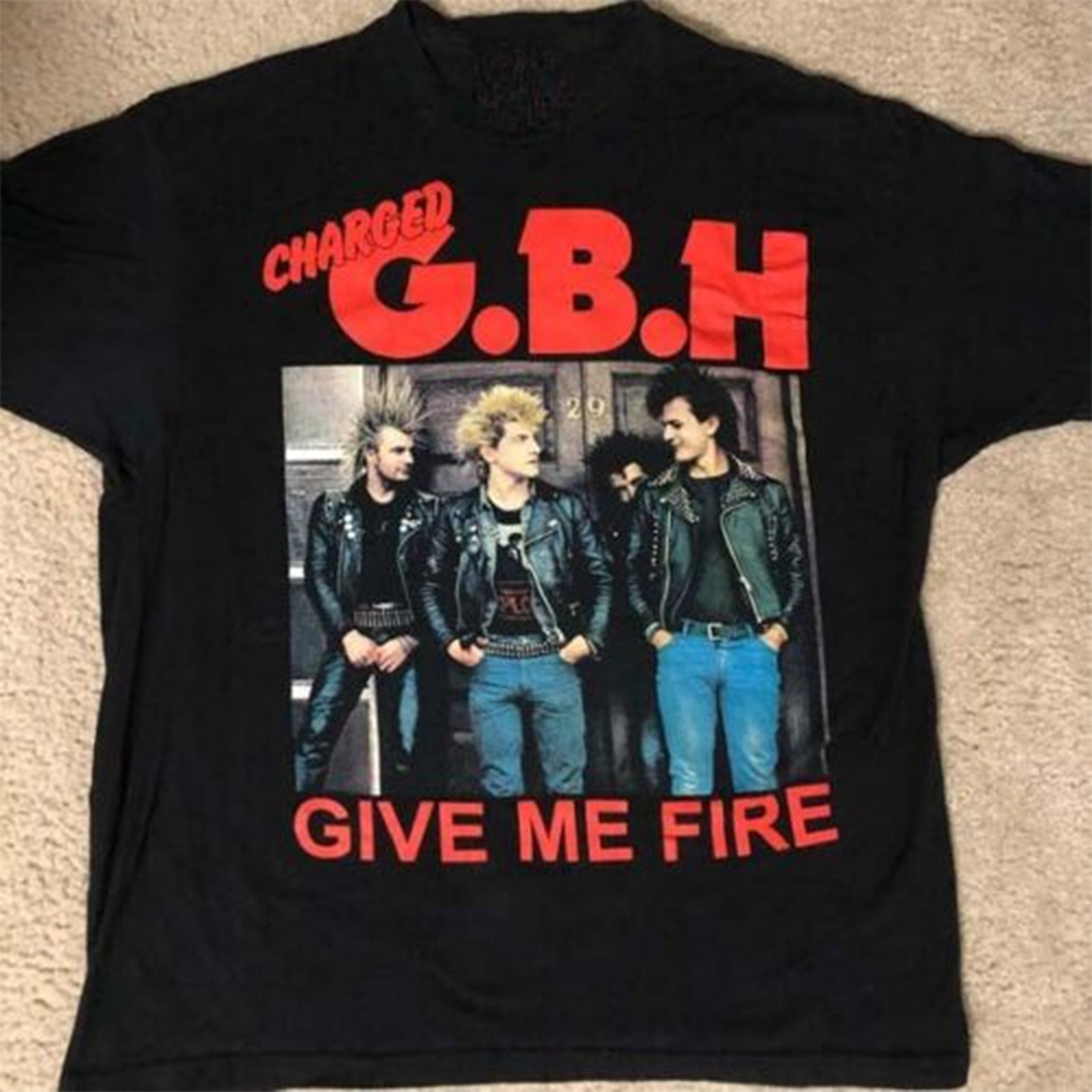 Vintage Charged GBH Give Me Fire Cotton Black All Size Unisex T Shirt NEW105 gallery