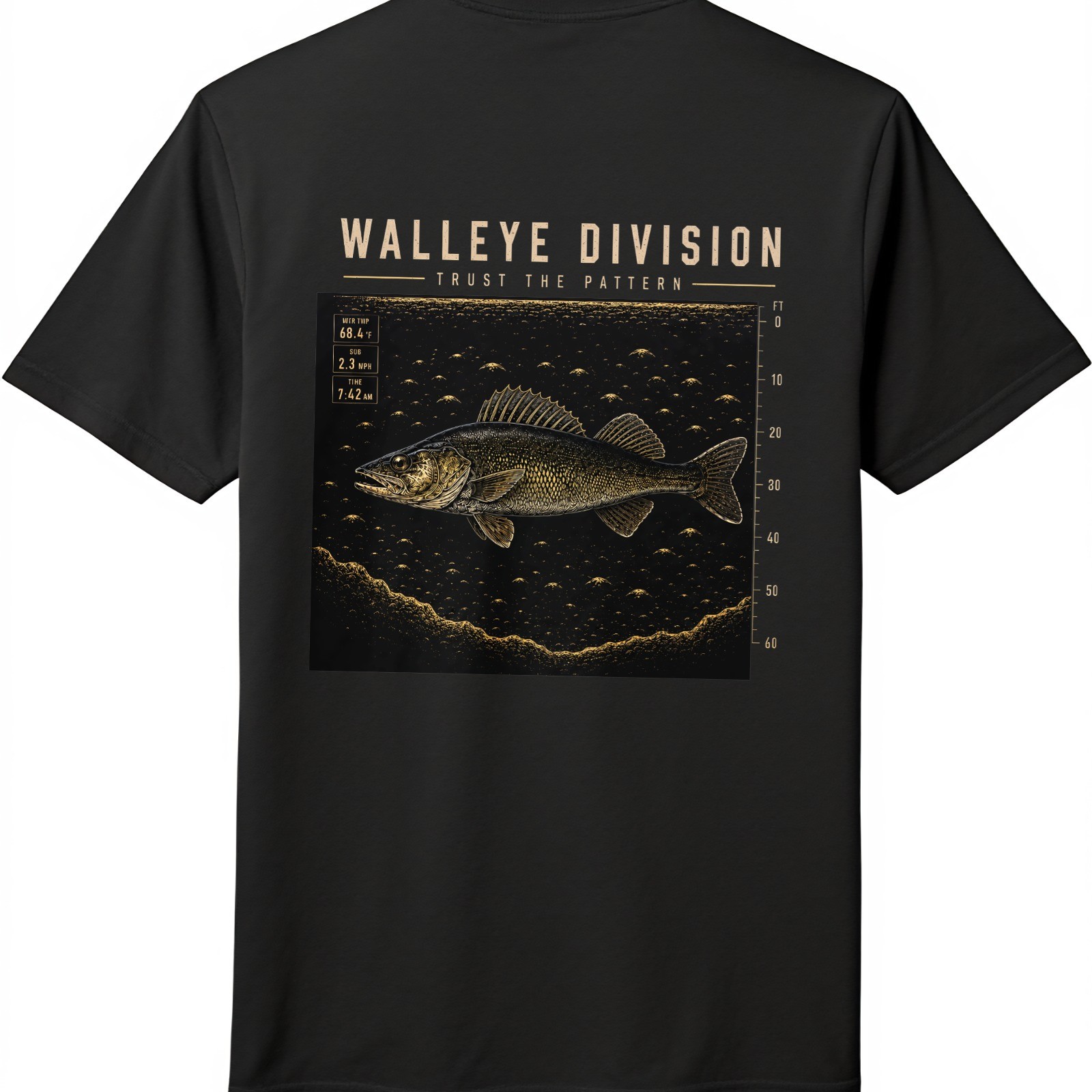 Walleye Division Fishing T-Shirt "Trust The Pattern" Sonar Angler Tee gallery