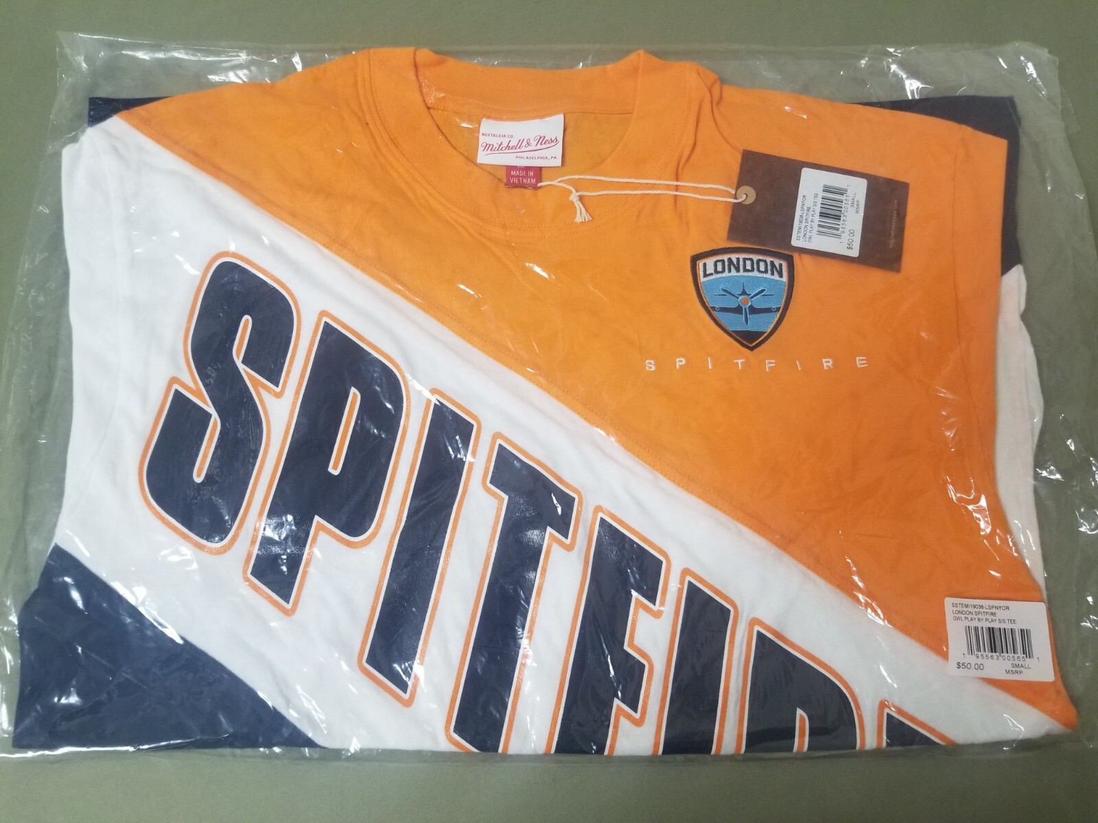 New Mitchell & Ness Mens London Spitfire Overwatch League Play By Play T-Shirt. gallery