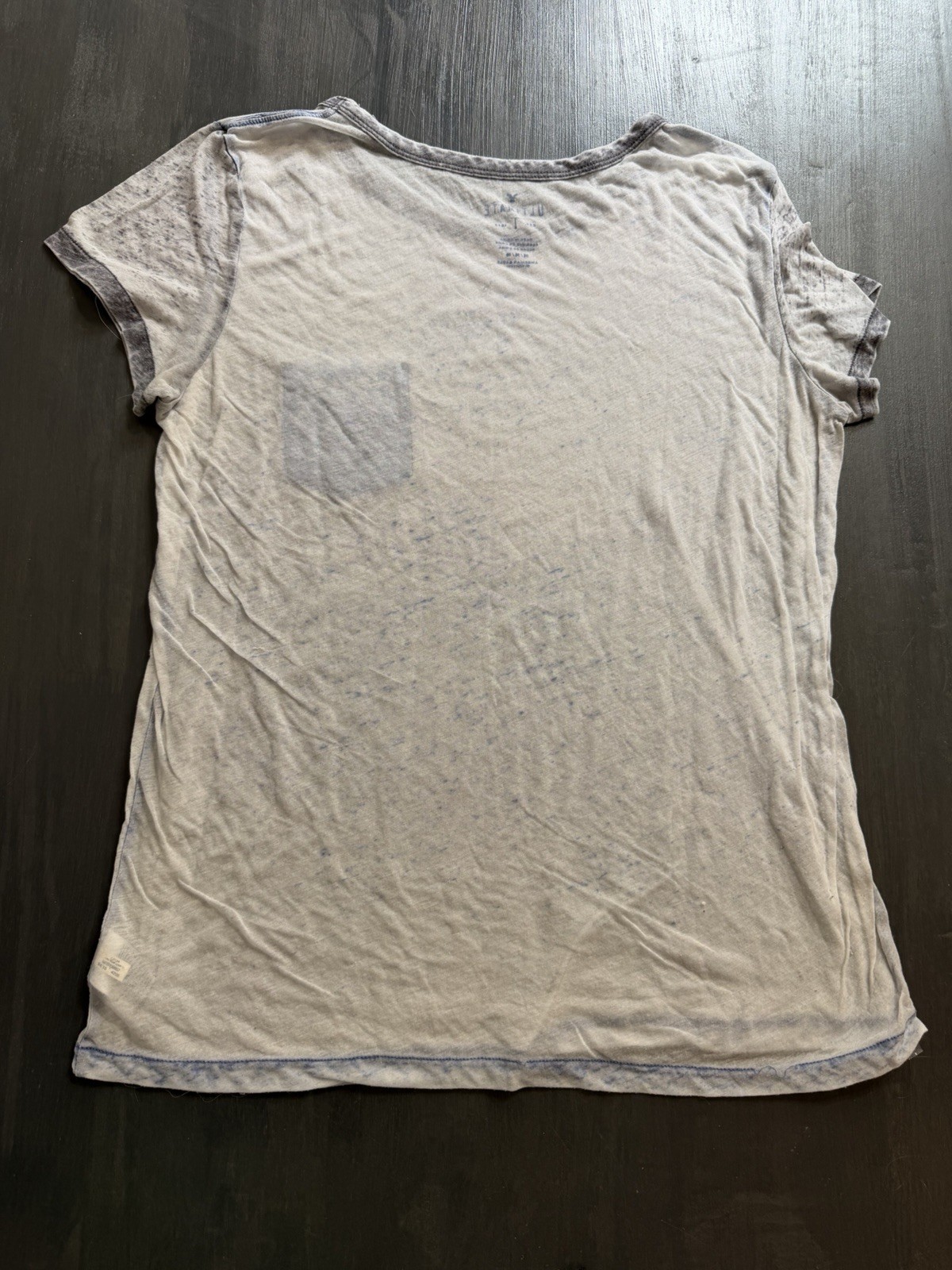 American Eagle Ultimate Tee Gray Acid Wash Pocket T-Shirt Women’s Medium gallery