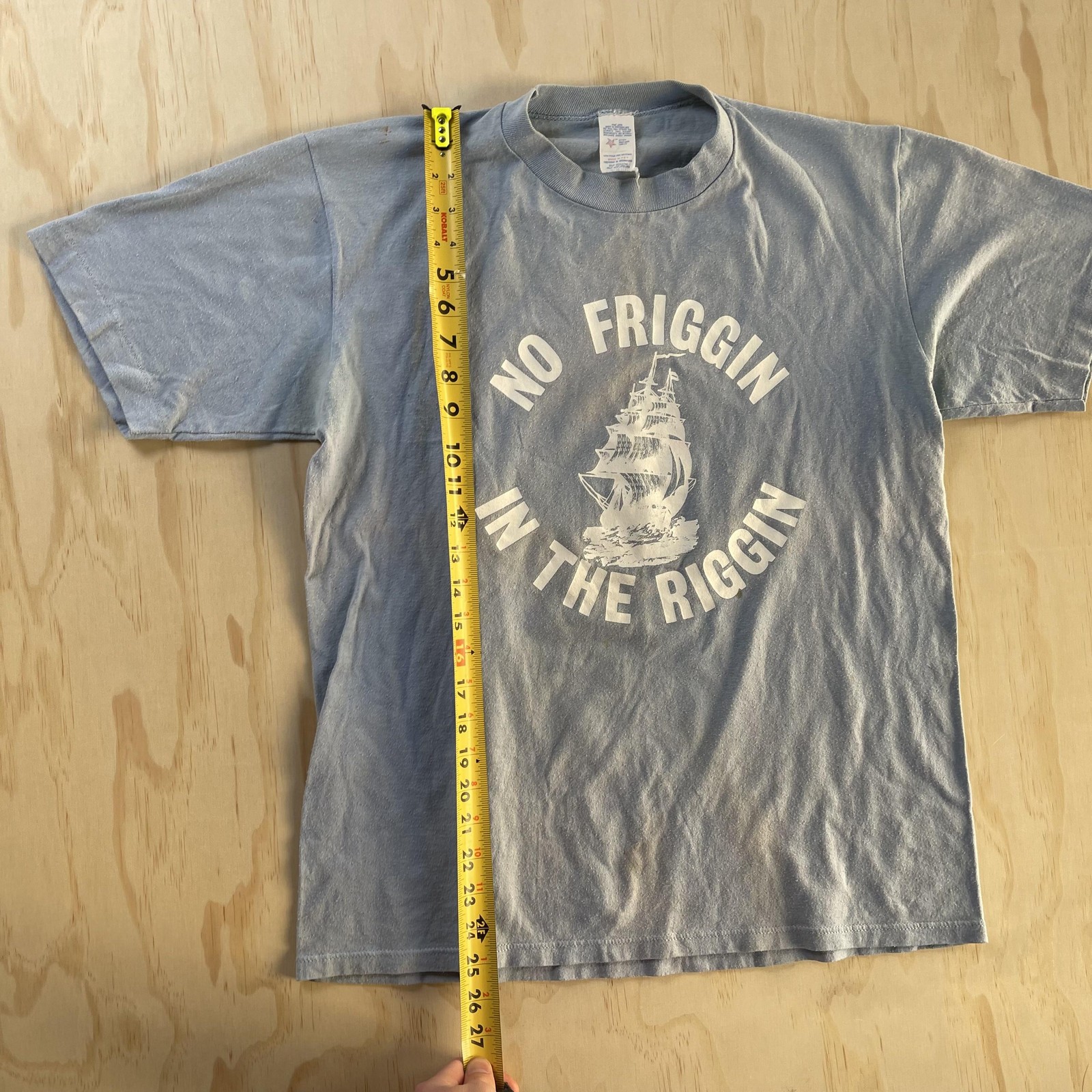 Vintage No Friggin In The Riggin Shirt Mens Medium Nautical Humor Tee T-Shirt gallery