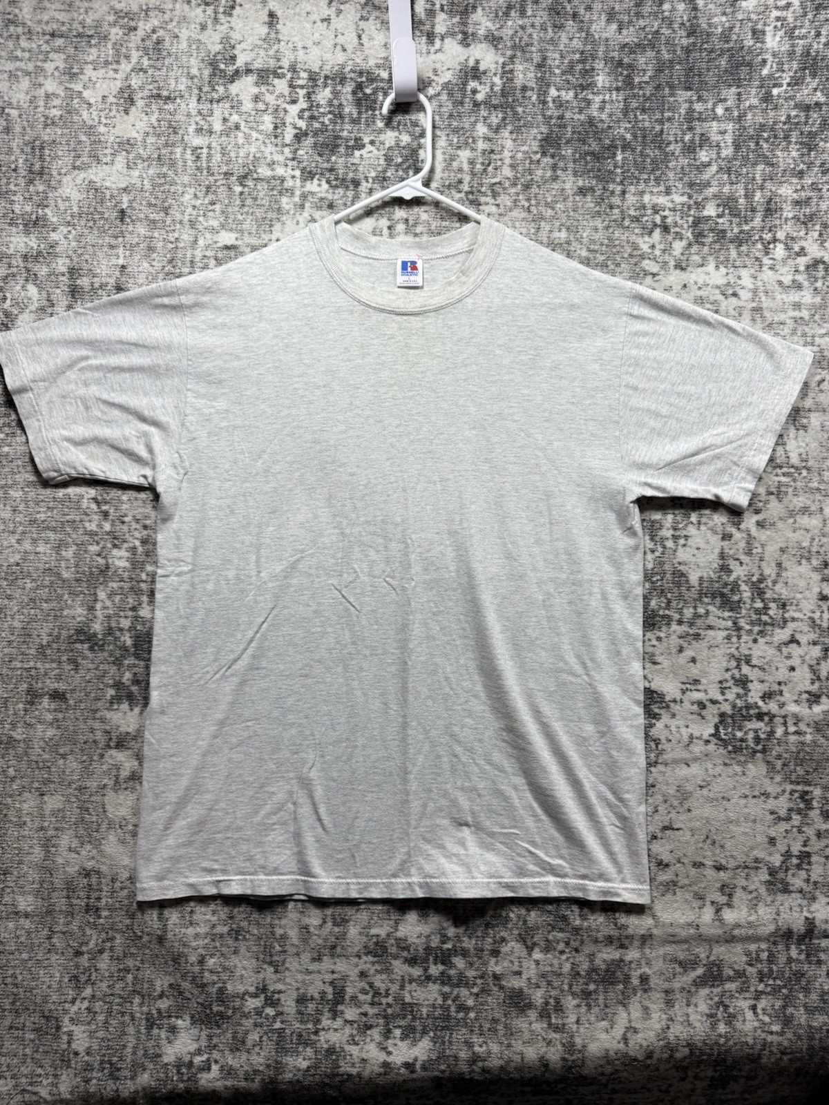 Vintage Russell Athletic Blank T Shirt Men’s Size Large Gray USA Made 90s gallery