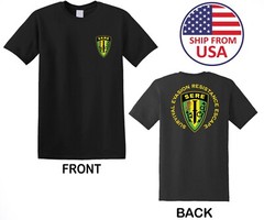 Survival Evasion Resistance Escape SERE School Men’s Black T-Shirt Size S to 3XL