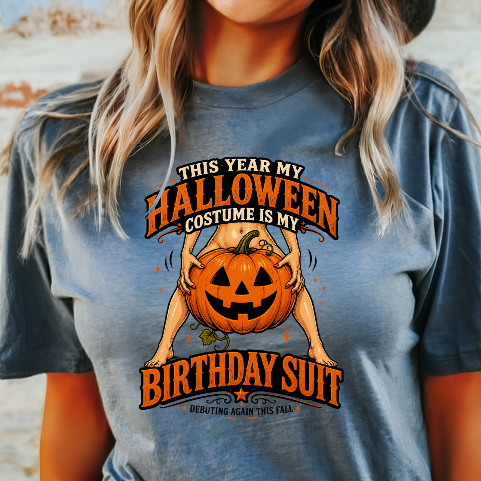 Halloween Costume Is My Birthday Suit T-Shirt | Fall Shirt for Nudists gallery
