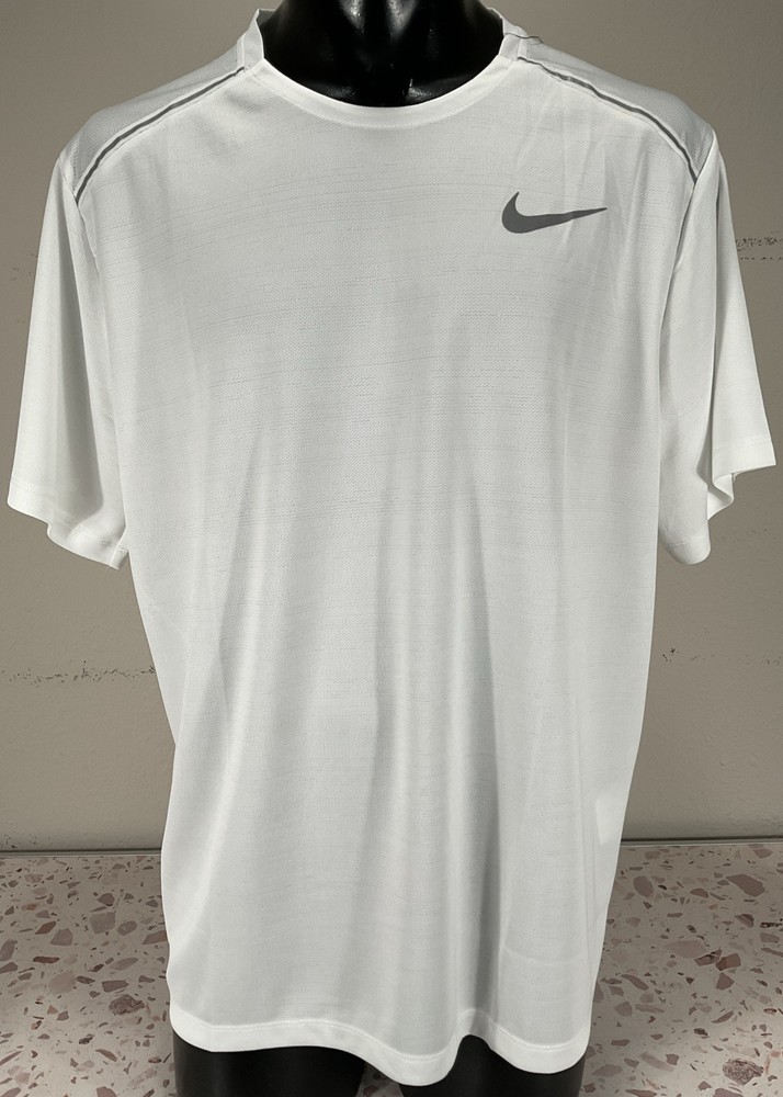 Nike Running Miler Dri Fit Short Sleeve Shirt XL White