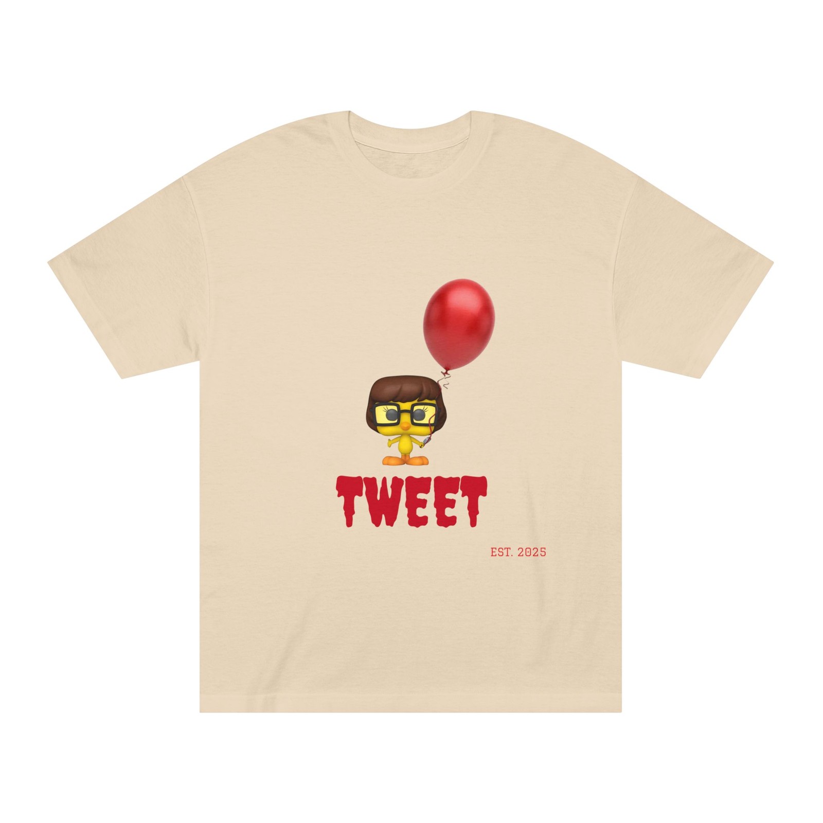 Tweet with a red ballon Tee | fun character shirt, everyday wear, gift gallery