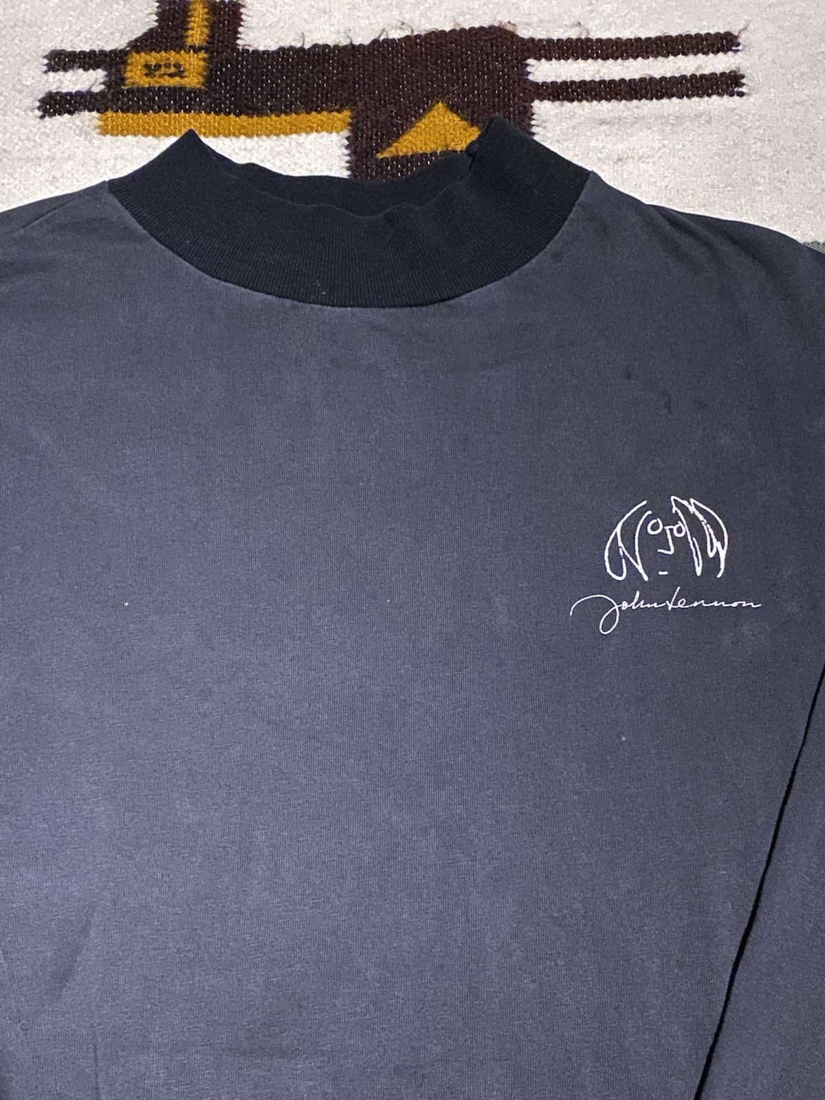 Vtg 90s Leggoons Brand John Lennon Imagine Long Sleeve Shirt Distressed Faded gallery