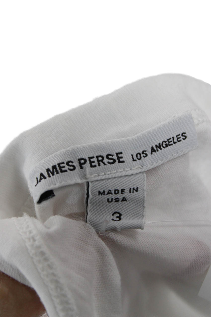 James Perse Mens Basic Short Sleeve Crew Neck 100% Cotton White T-Shirt Size 3 gallery