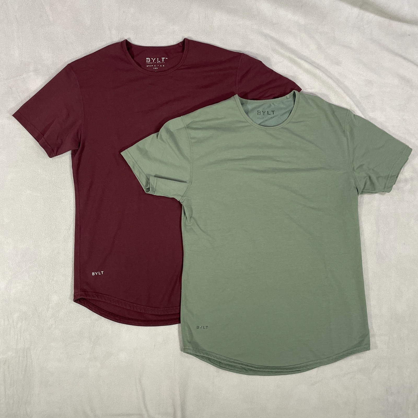 BYLT Mens Drop Cut Lux T-Shirt Size Medium Stretch Performance Lot Of 2 Bundle