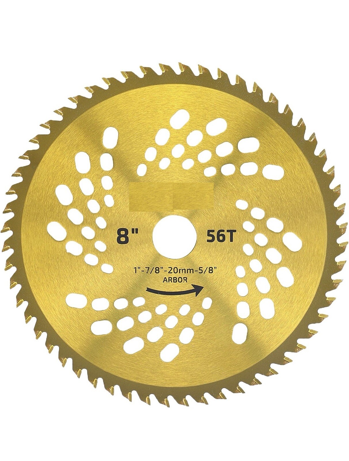 8″-56T,  1″ Arbor with Washer Adapter 7/8″-20mm-5/8, Brush Cutter Blade