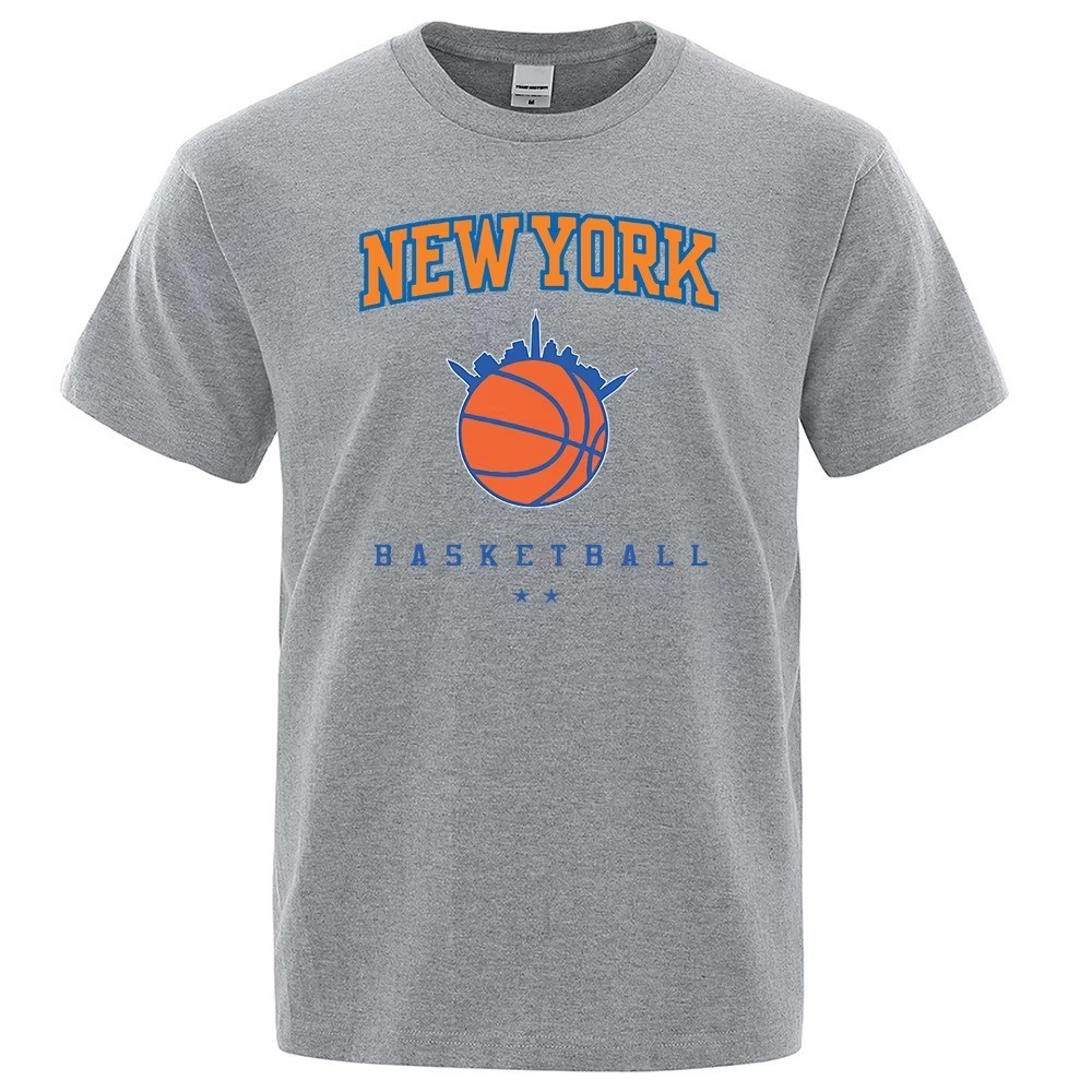 New York Basketball Streetwear Men's Oversized Breathable Cotton T-Shirt gallery