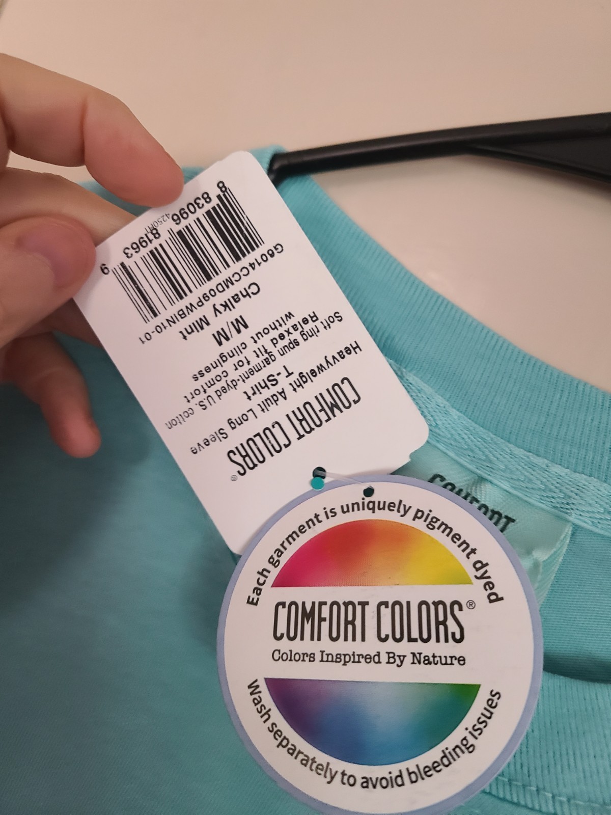 COMFORT COLORS HEAVYWEIGHT ADULT LONG SLEEVE SHIRT MINT GREEN SIZE M gallery