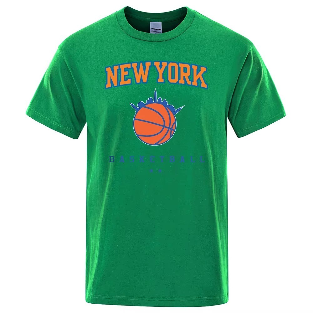 New York Basketball Streetwear Men's Oversized Breathable Cotton T-Shirt gallery
