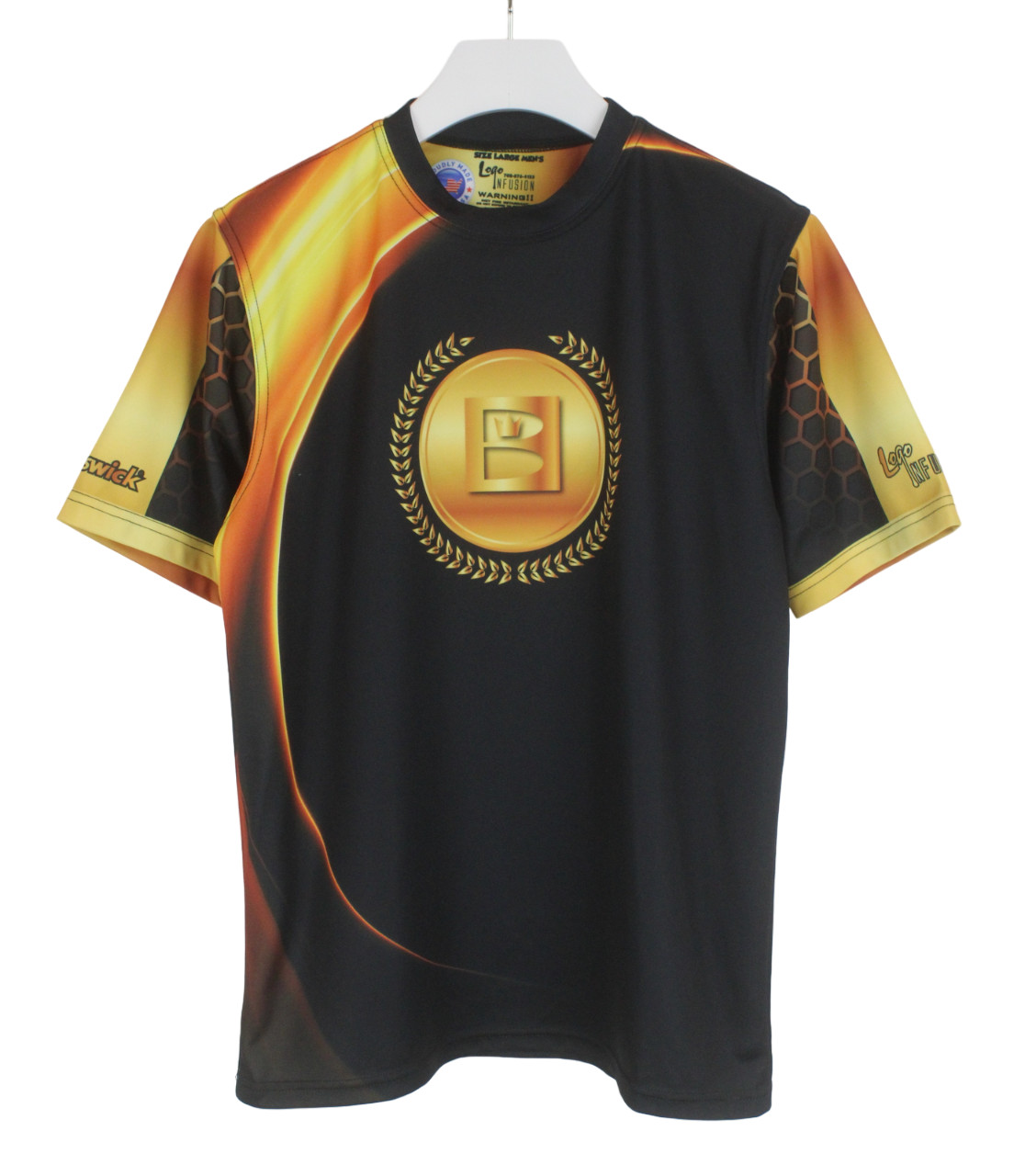 Logo Infusio Brunswick T-Shirt Men's Large Short Sleeve Jersey SPORTS Black gallery