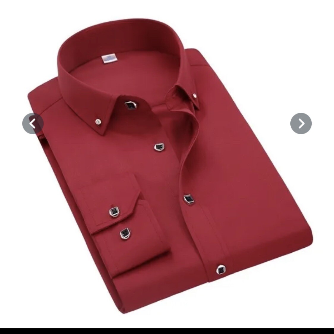 Men’s Shirts: Pure Color Red/ Long Sleeve Cotton+ Polyester Shirts. Size: XS