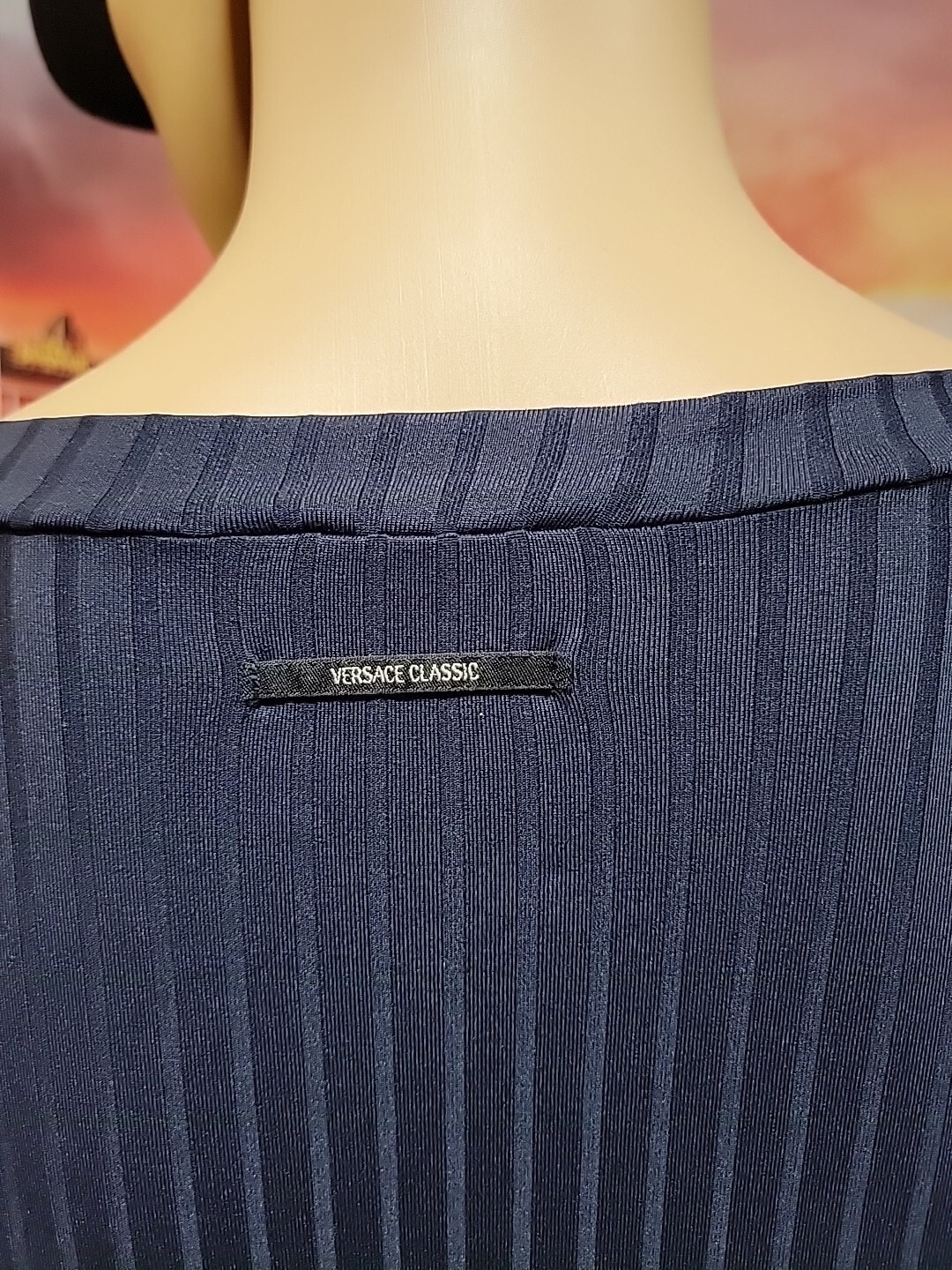 Versace Classic Men's T Shirt Size 5X B Navy Blue Short Sleeve Semi-sheer #7 gallery