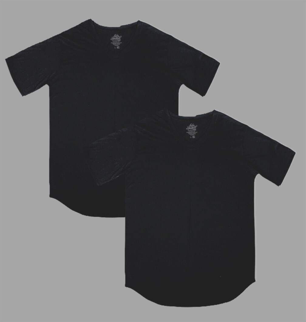 LUCKY BASTARDS CONTEMPORARY MODERN V NECK SCOOP T-SHIRT COMBO 2-PACK STREETWEAR gallery