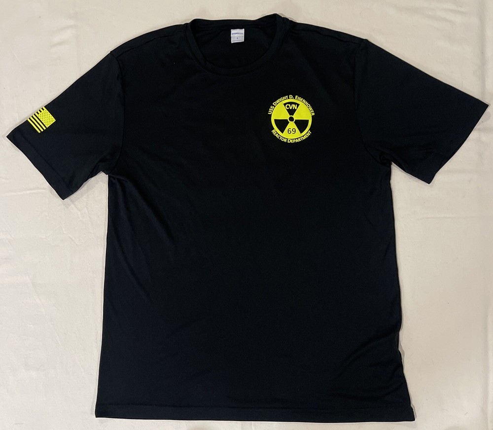 Sport-Tek USS Dwight D. Eisenhower CVN 69 Reactor Dept. Large Black T-Shirt Navy