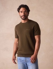 Normal Brand Waffle Knit Sweater Tee Size Medium Olive