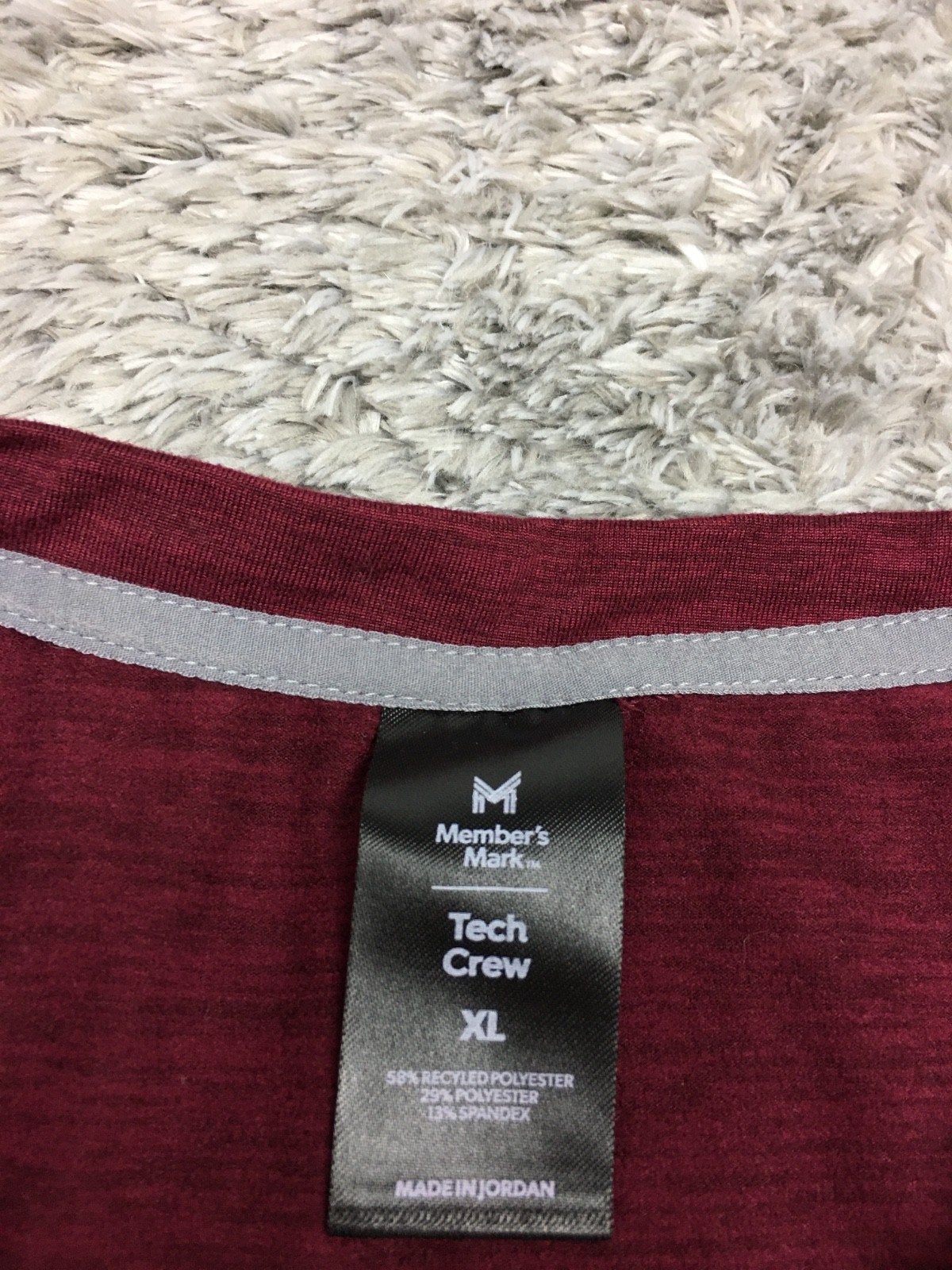 Members Mark Tech Crew Shirt Mens Size Red Maroon Long Sleeve gallery